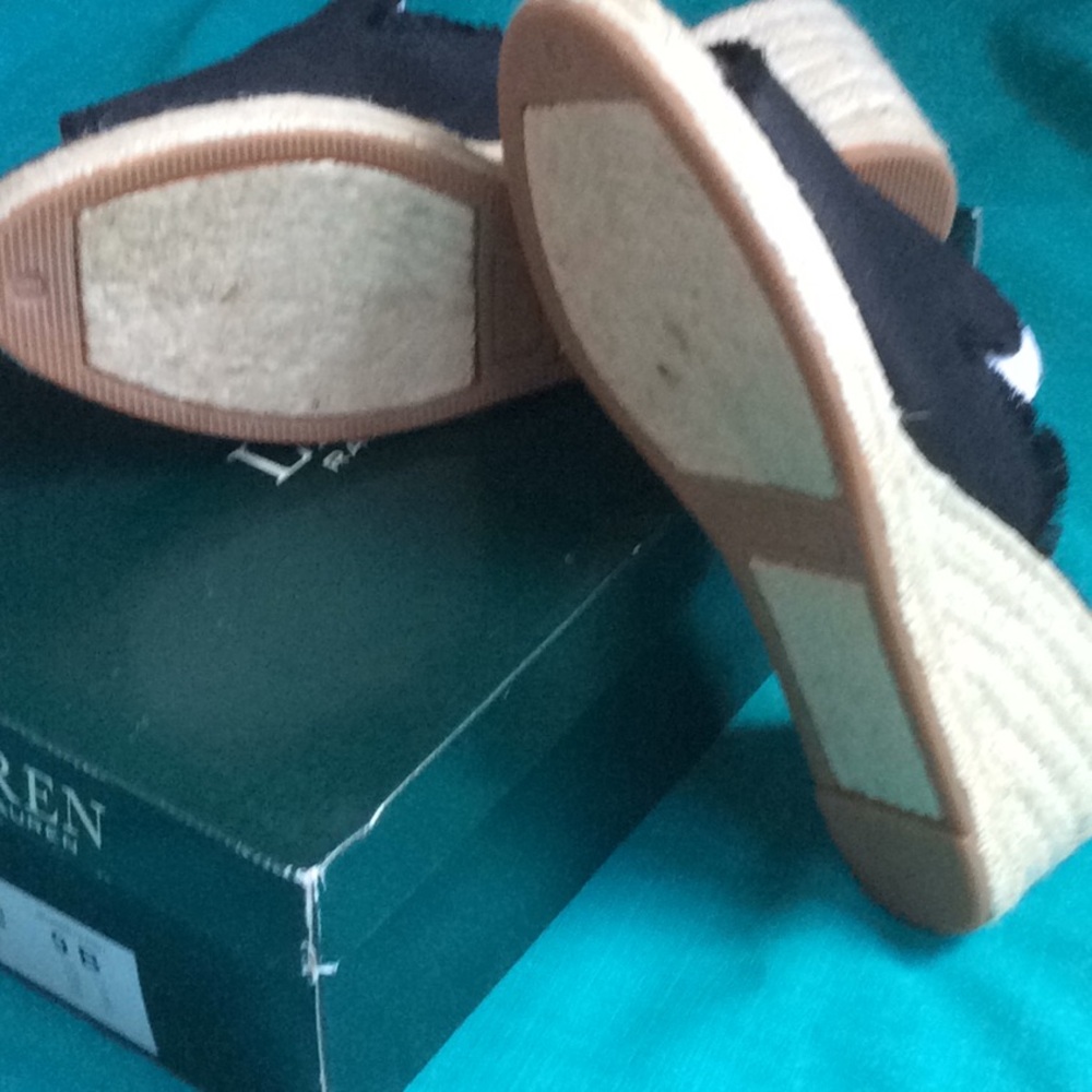 Lauren Ralph Lauren Black Espadrille Wedges - Picture 2 of 5